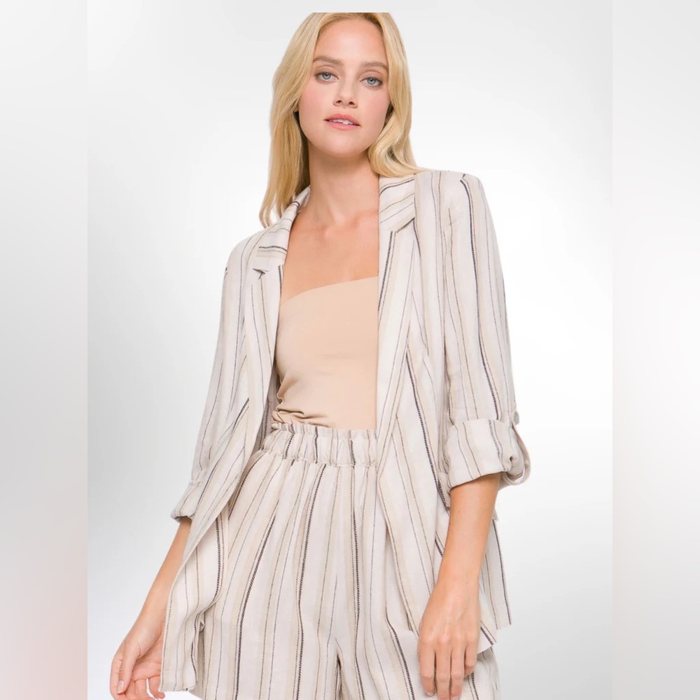 Striped Beige Blazer